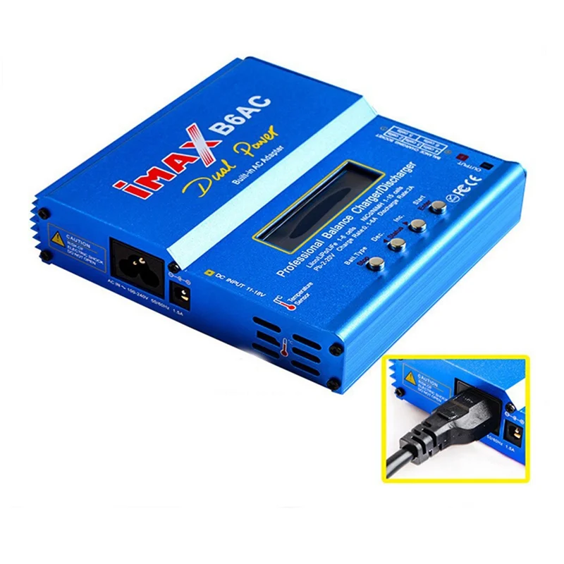 C9-For IMAX B6AC 80W Balance Charger 2-6S T-Plug Multifunction Intelligent Model Battery Charger EU Plug