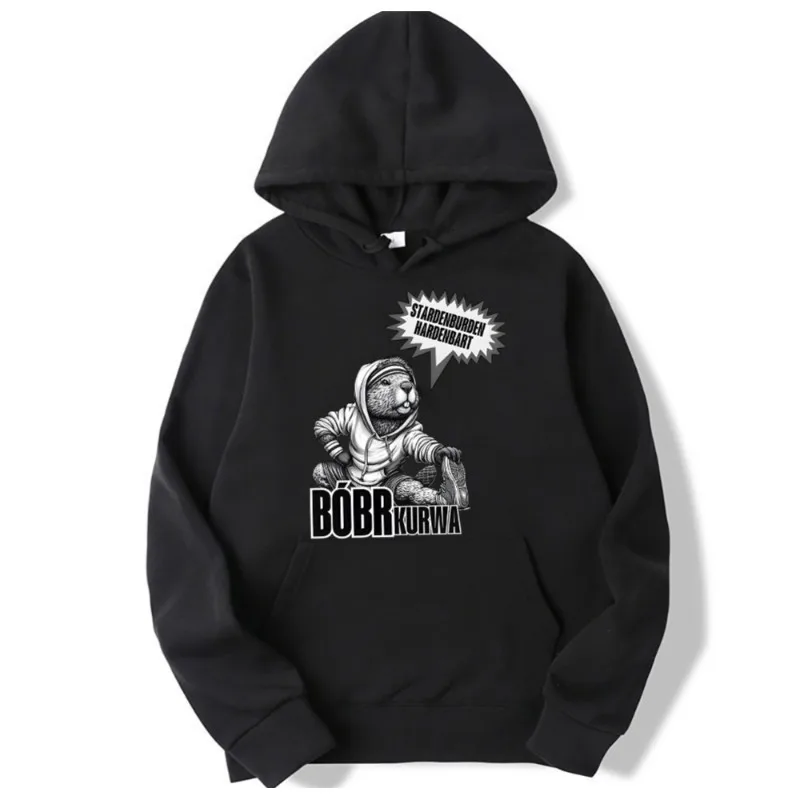 Bobr Kurwa Loves Beer And Football Canvas Print Hoodies Men Clothing Sweatshirts Hoodie Outerwears Blouse Tops Women Hoodies