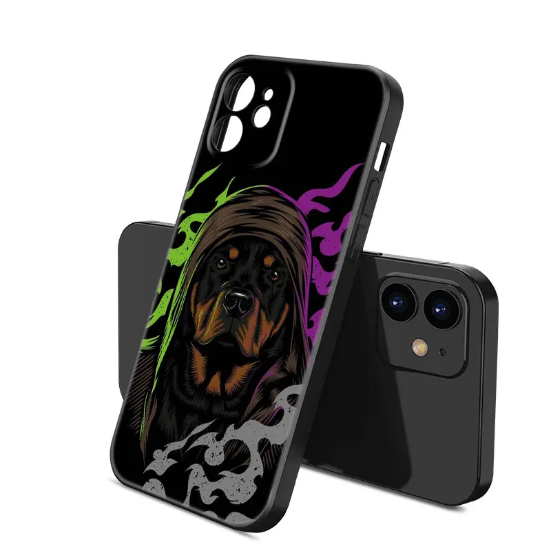 Animal Doberman Dog Phone Case For Apple iPhone 12 13 Mini 11 14 15 Pro Max 7 8 Plus X XR XS SE 2020 2022 Black Silicone Case