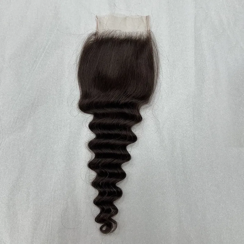 Premium # 2 colori sciolti onda profonda 3 pacchi + 1 chiusura capelli umani set remy vergine brasiliano look leggero perfetto morbido setoso