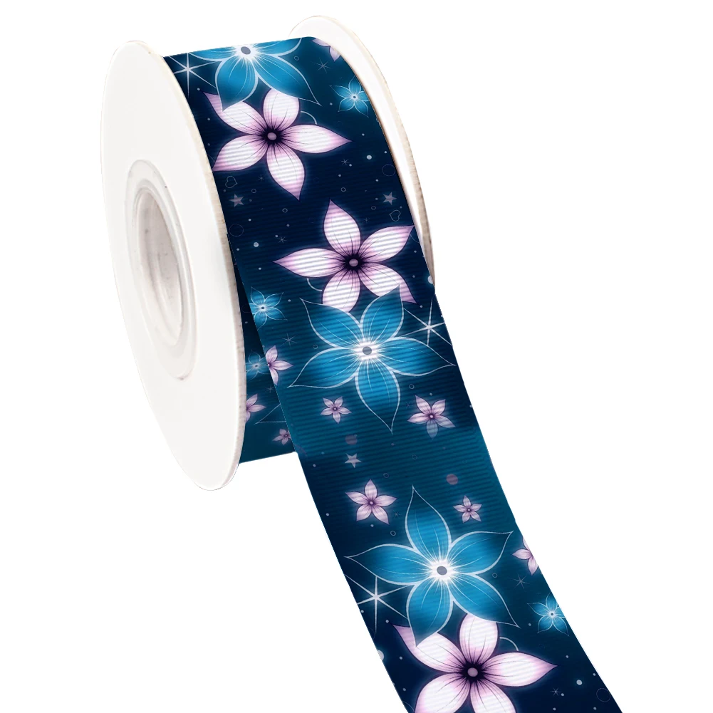 موجة نمط زهر الكرز مروحة اليابانية 5 ياردة مطبوعة Grosgrain الشريط DIY بها بنفسك أغطية الرأس فيونكات شعر شريط من الساتان