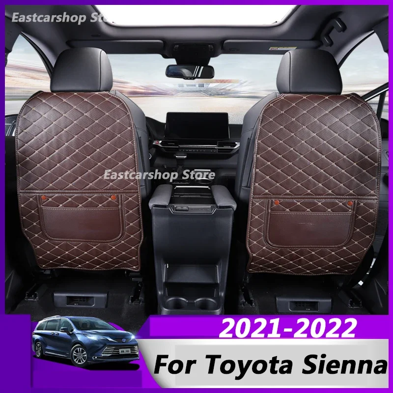 

For Toyota Sienna 2021 2022 Car Rear Row Seat Anti-Kick Pad Mat Cover Second Third Seats Back Cover Protection Mat Accessories