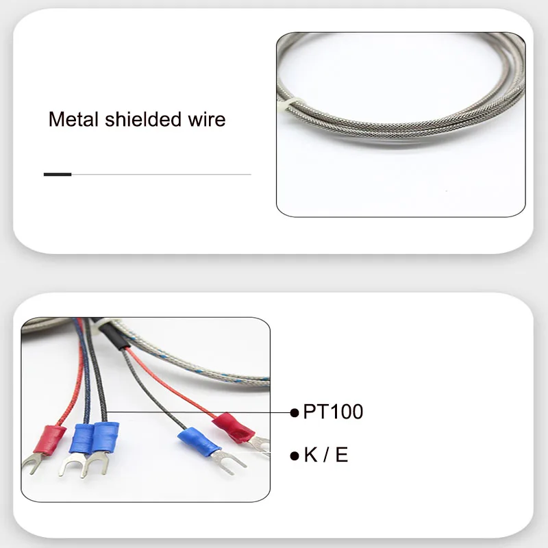 Varilla de temperatura termopar tipo K/E, Sensor PT100, resistencia térmica de platino, resistente al agua, Control de temperatura del horno M12