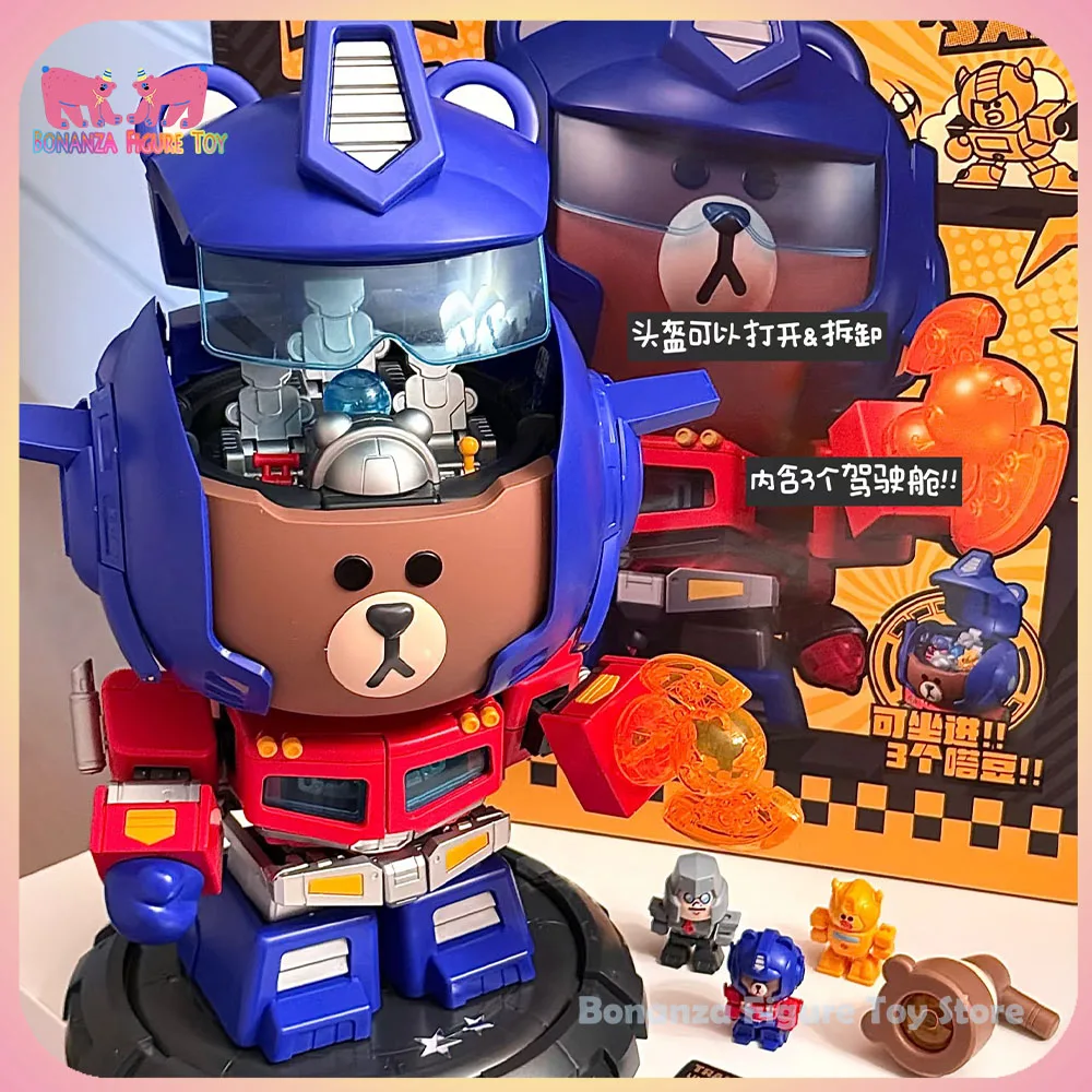Nieuw Op Voorraad 2025 Blokees Transformer & Bruine Beer Optimus Prime Figuur Mokoo Serie Action Figure Verzamel Speelgoed Verjaardagscadeau