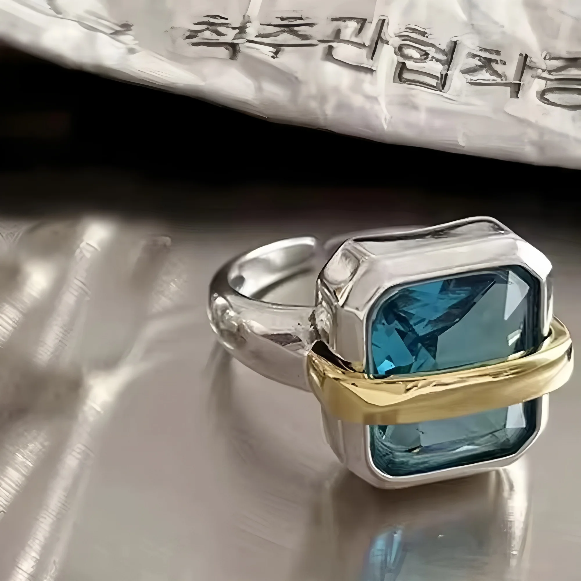 Women's 925 Sterling Silver Geometry Crystal Ring, Punk Style