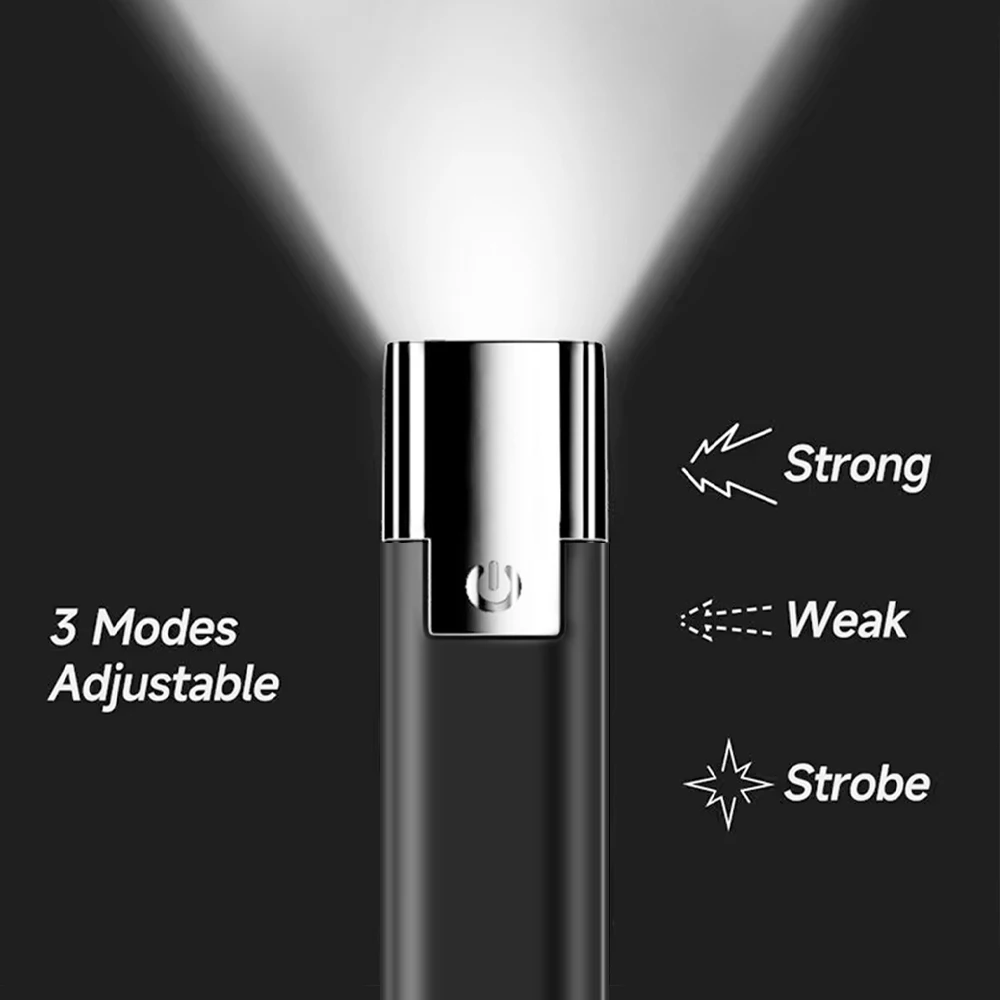 1pc LED Flashlight, USB Charging, ABS Material, Portable Small Size, For Home Use, Camping, Fishing, Hiking