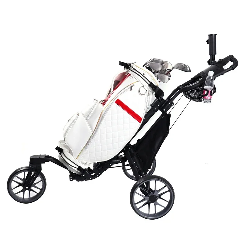 Lightweight Universal Wheel Golf Bag Trolley Aluminum Frame 3 Wheels Golf Push Cart
