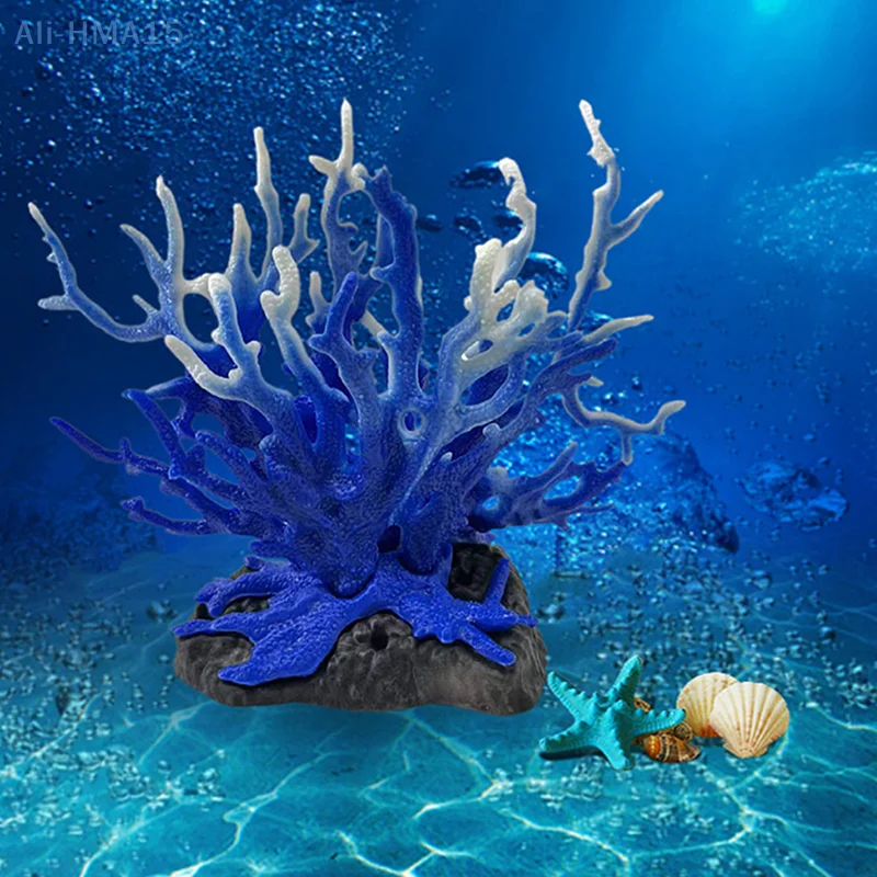 1PC 16x16x13cm Mini Resin Simulation Coral Micro Landscape Fish Tank Starfish Aquarium Decor Ornaments Plants Accessories