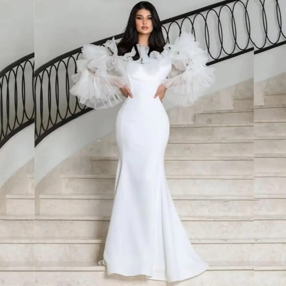 

Customized Sizes Available Jersey Pleat Trumpet Off-the-shoulder Long Dresses Bespoke Occasion Formal