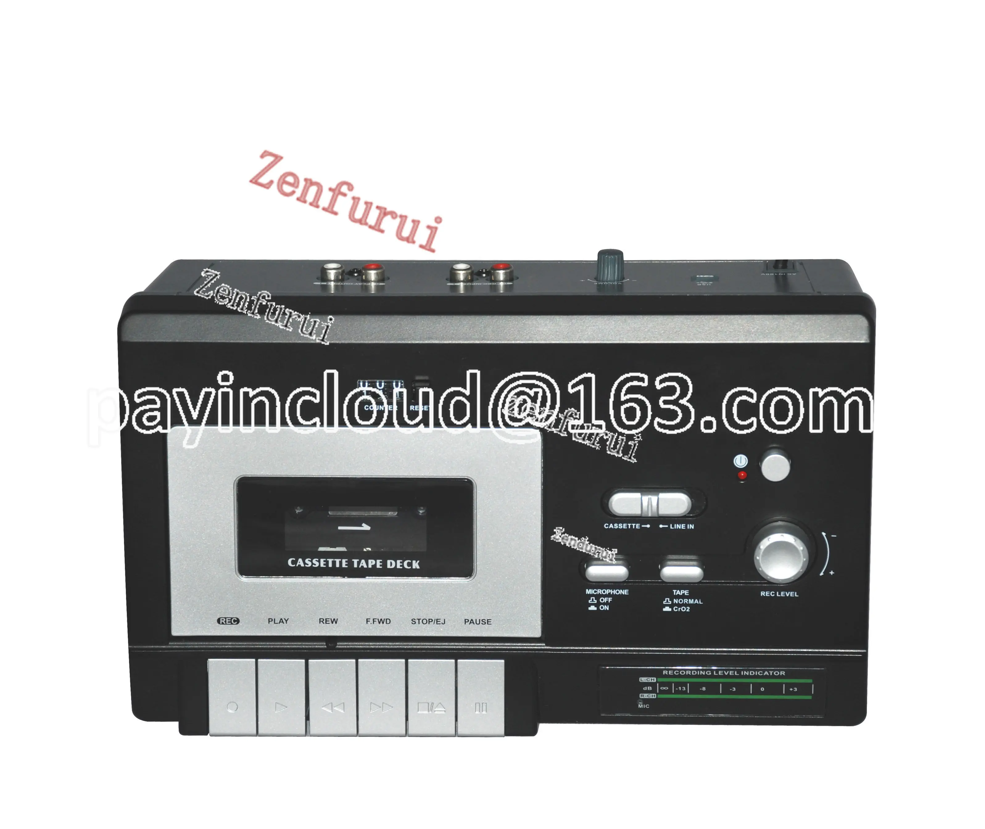 Recording double tape turntable boombox audio  cassette player recorder High Quality Portable music system w/ USB-PC