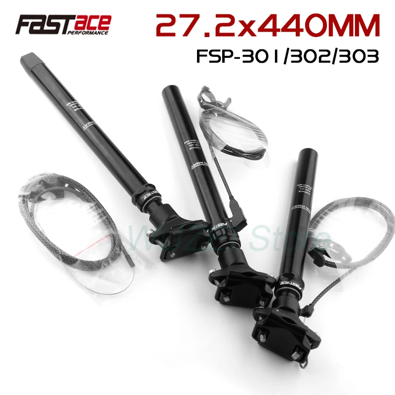 FASTACE Telescopic Shock Seatpost 27.2/30.9/31.6/33.9X440mm Mountain Bike Wire Control Lift Seat Tube Internal Routing Dropper