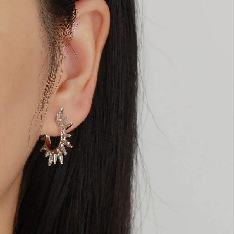 Ohrnadel aus 925er-Sterlingsilber, Vintage, kleiner Creolen-Ohrring für Damen, Geometrie, runde Silberohrringe, Party, Modeschmuck, Geschenk – Detail 19