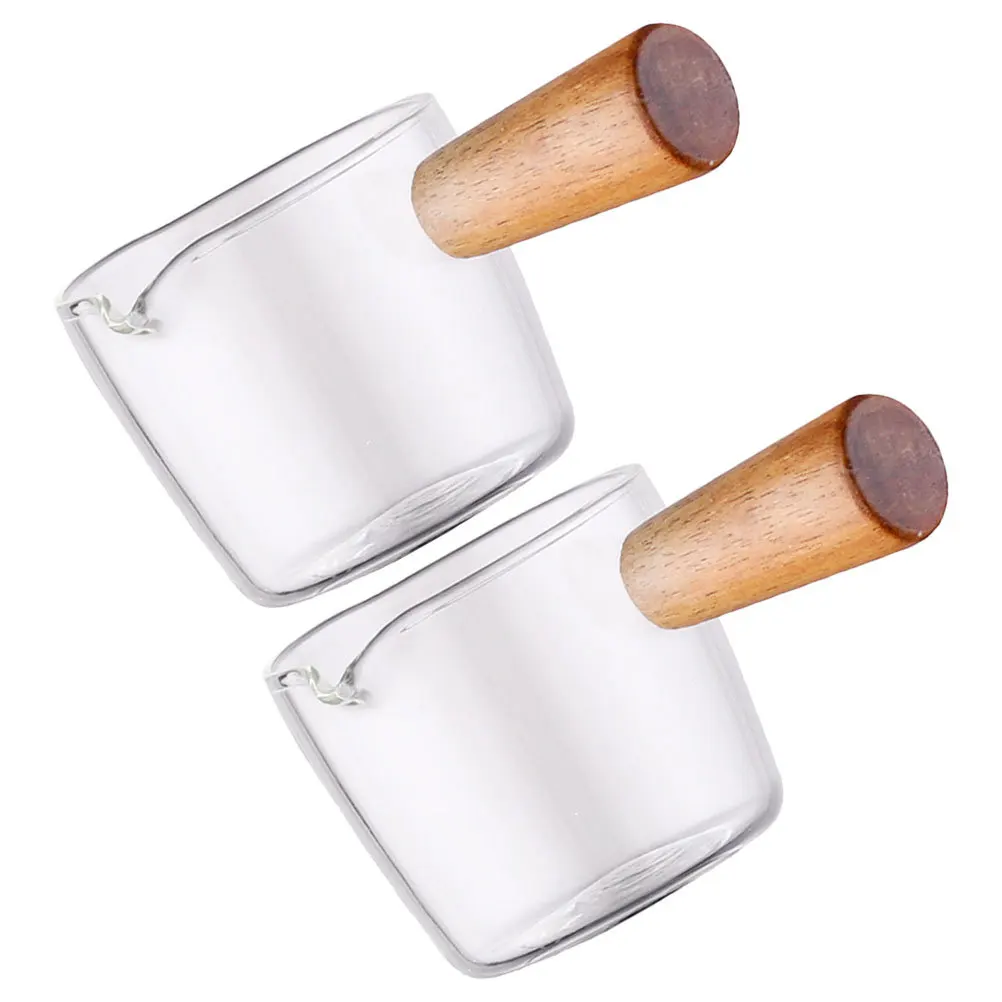 

COLLBATH 2pcs Espresso Glass Carafe Shot Measuring Cup Seasoning Dish Multi Use Pitcher for Bar Single Serve Pouring