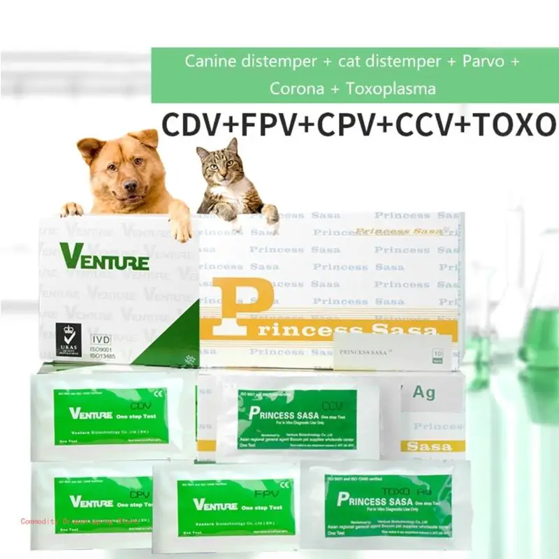 CPV-CDV-FPV-TOXO-CCV Test Kits for Dogs or Cats for Detecting Harmful Worm