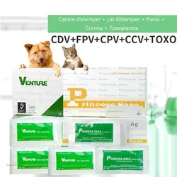 CPV-CDV-FPV-TOXO-CCV Test Kits for Dogs or Cats for Detecting Harmful Worm