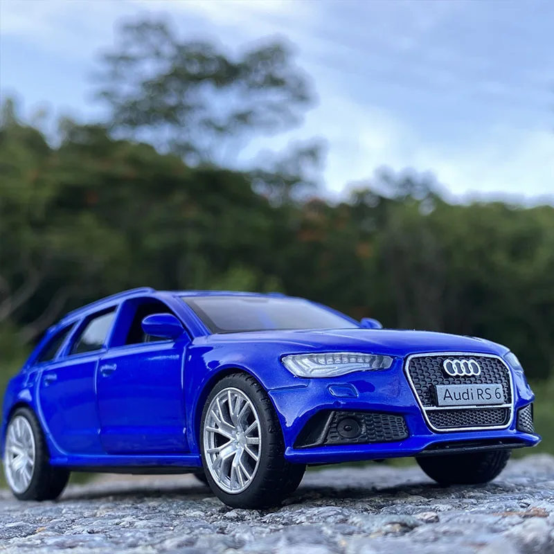 Audi RS6 Station Wagon Alliage Modèle de voiture, Simulation Diecasts, Véhicules jouets, Modèle en métal, Berceau arrière, Collection, Cadeau pour enfants, 1:36