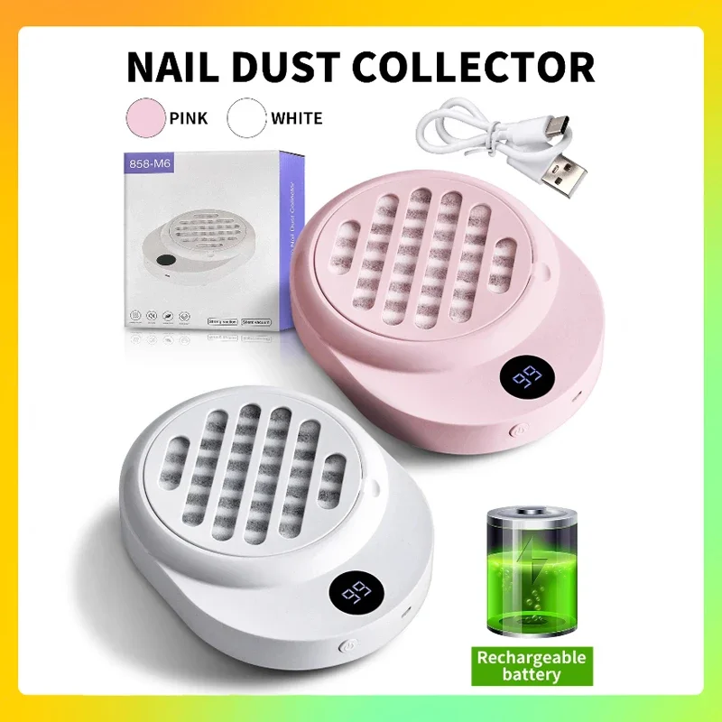 

Мини-пылесос для дизайна ногтей, бесщеточный двигатель с батарейным питанием, бесшумный пылевой фильтр для шлифовки и удаления ногтей
