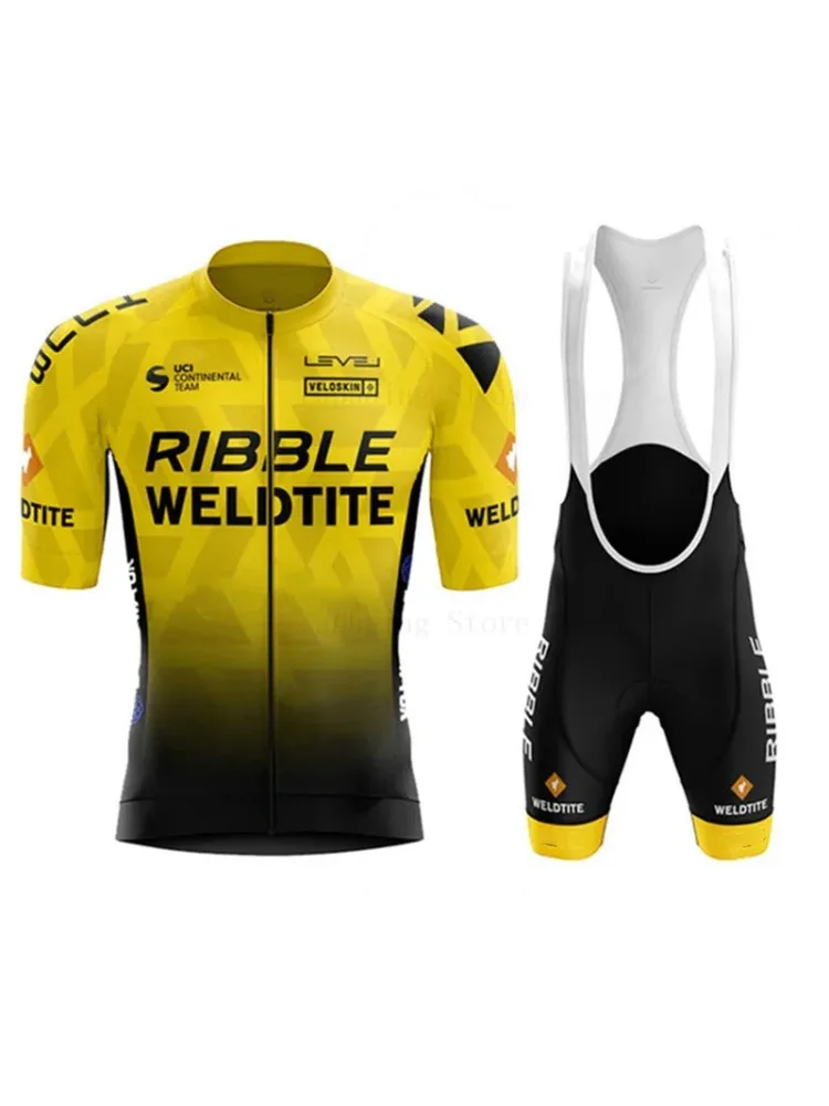 AliExpress NONE Ribble Weldtite Pro Team Cycling Jersey Set Summer Breathable Bicycle Men's MTB Bike Clothing Maillot Ropa Ciclismo Uniform Suit