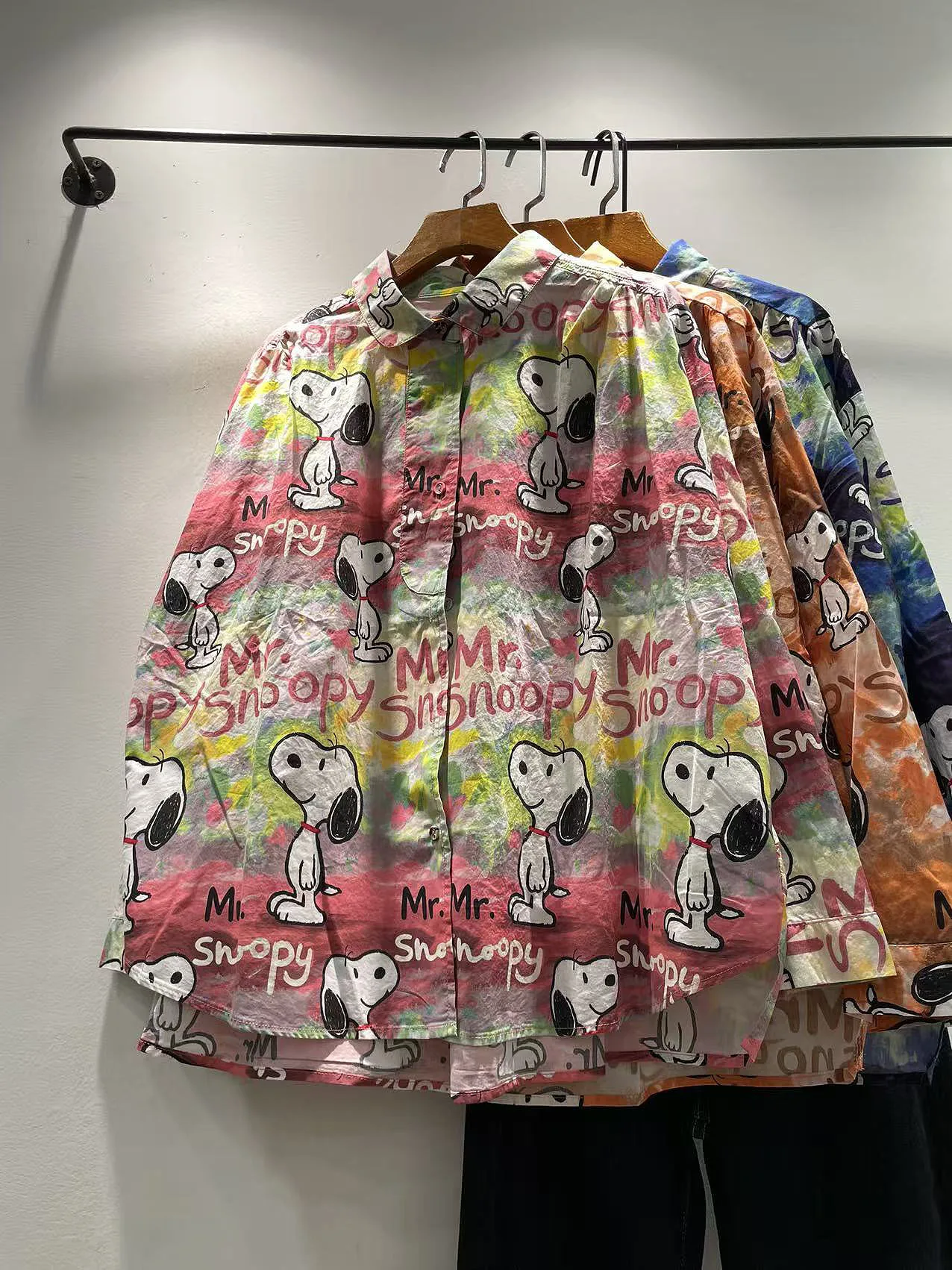 

Свободный длинный све женский повседневный дышащий хлопковый топ с принтом мультфильмов и одной пуговицей, осенний модный корейский топ для девочек