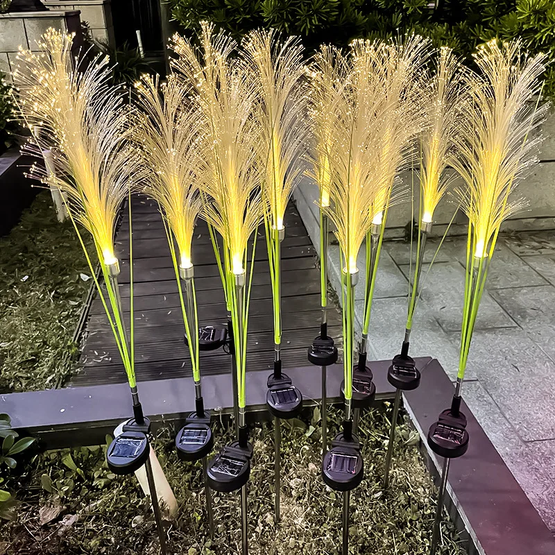 Solar Setaria Fiber Optic Fireworks Dandelion Landscape Lights Ground Inserted Lawn Lights Solar Charging LightsDecorativeLights