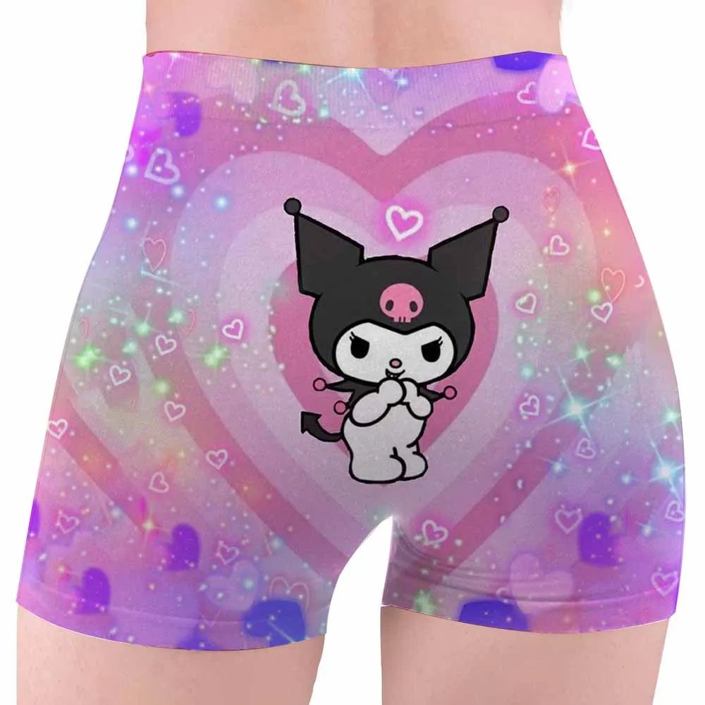 Yoga Shorts Hello Kitty print Tie Dye Push Up For Women High Waist quick-dry Fitness Workout Running Summer Cycling Sports Gym S