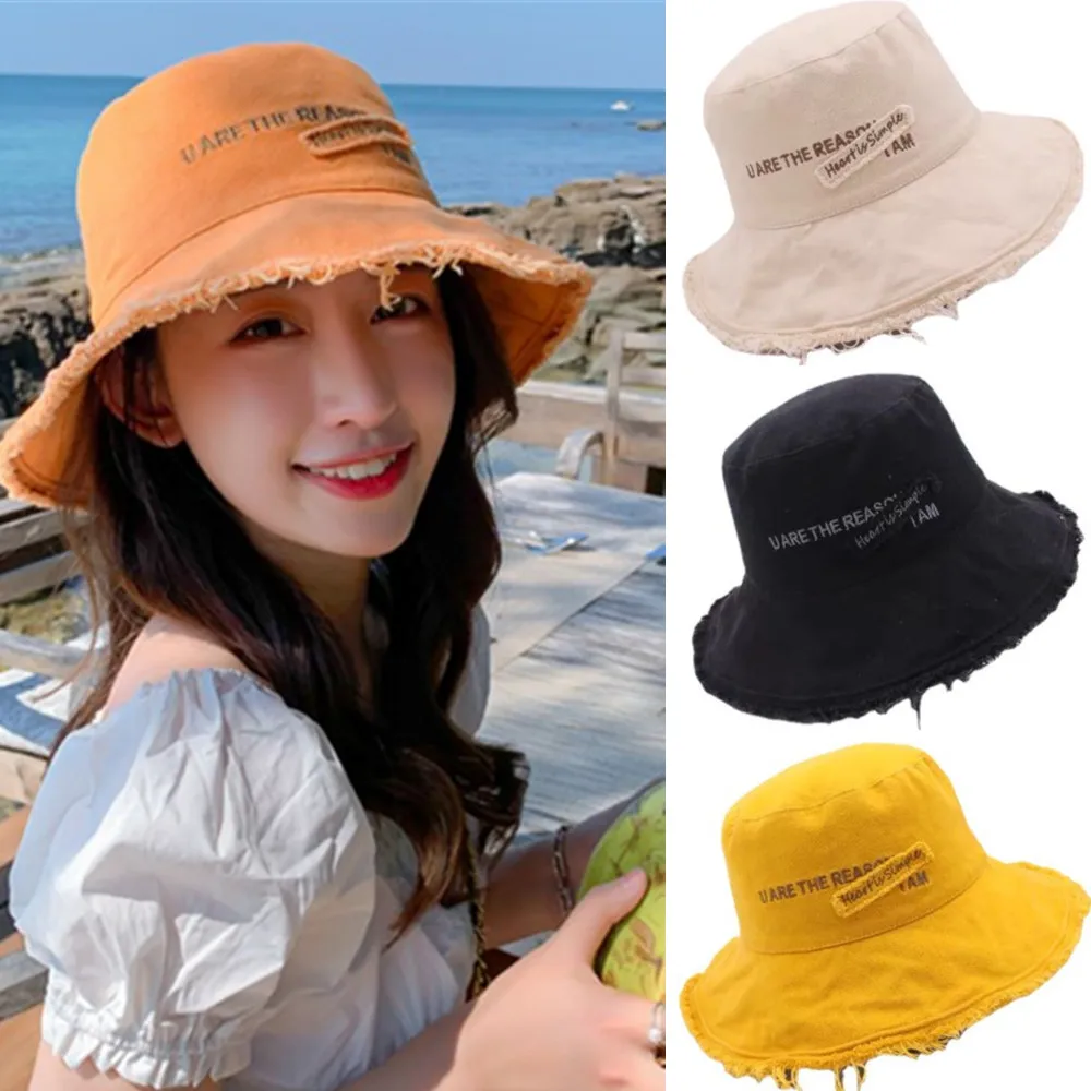 Ladies Sun Hat Canvas Bucket Cap 2023 New Summer Sunscreen Panama Hats Soft Foldable Sunbonnet Outdoor Beach Cap Fisherman Caps