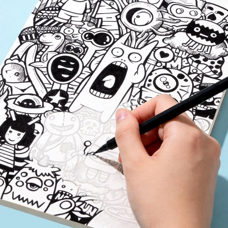 

A High-definition Fun Sketchbook, A Graffiti Sketchbook, Adult Decompression Hand Drawn Coloring Book, 24 Super Healing Patterns