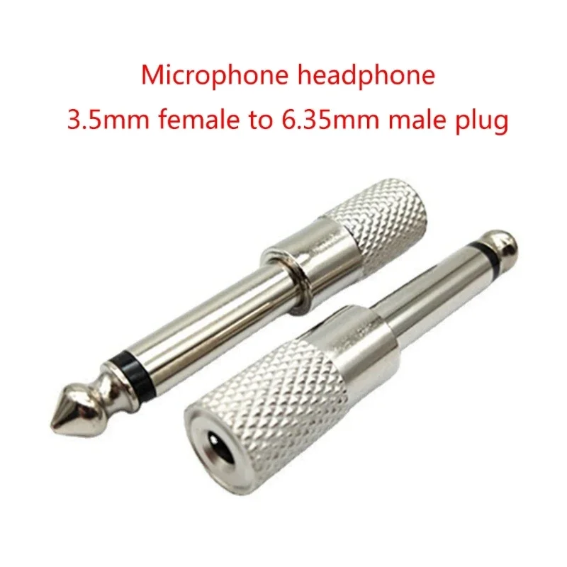 Jack 6.35mm Male Plug to 3.5mm Female Connector Headphone Amplifier Audio Adapter Microphone AUX 6.3 3.5 mm Converter