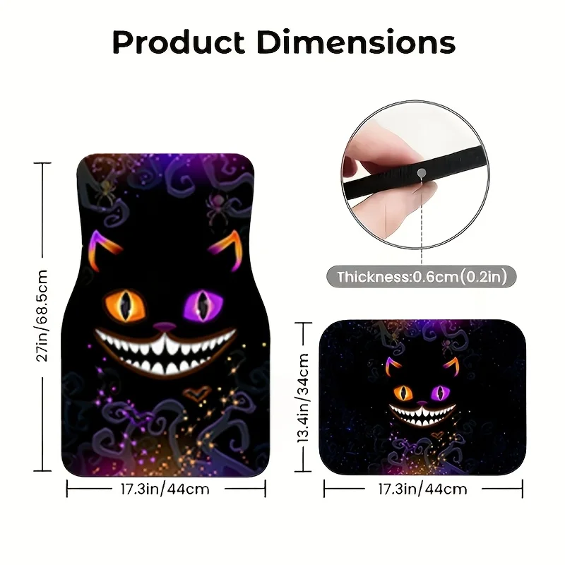 4pcs Fantasy Colorful Eye Smiling Car Floor Mats, Suitable For Most Models, Enhances Interior Design And Protects Car Mats, Comb