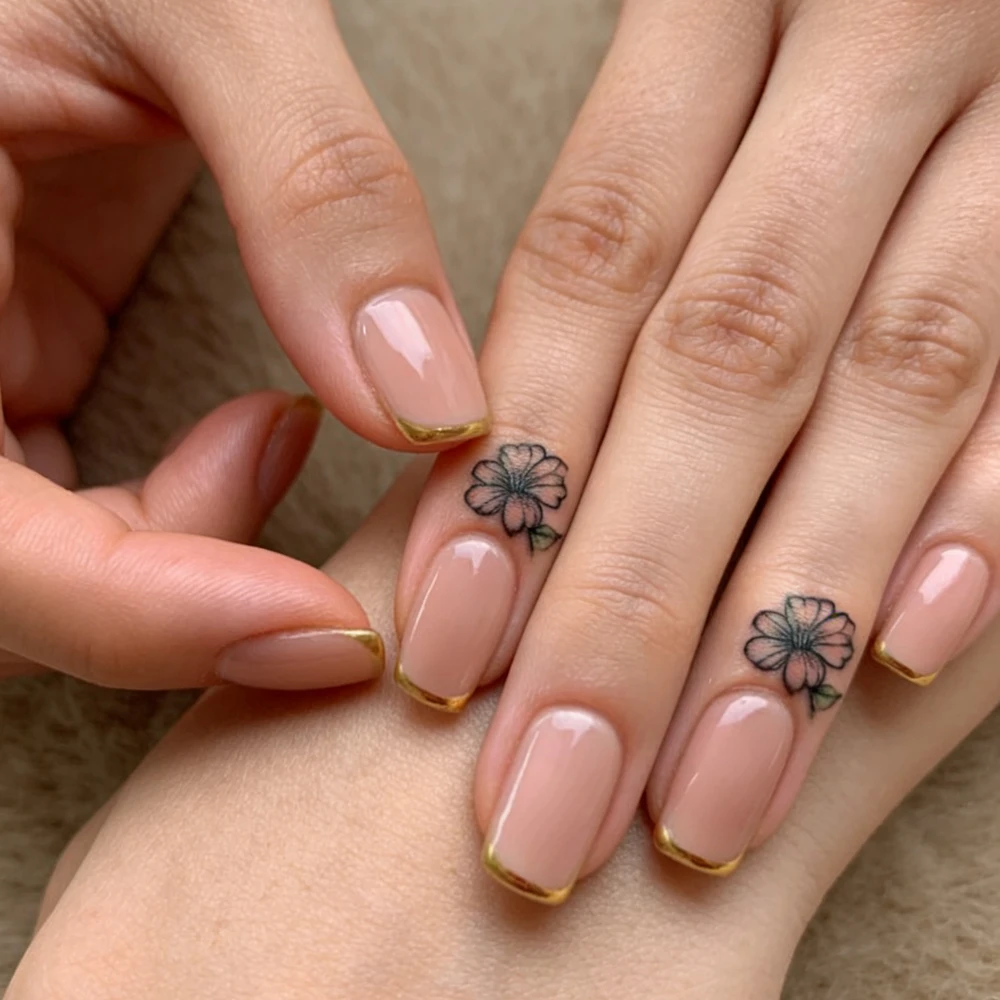 

Natural Glod French Press On Fake Nails Acrylic Long Square False Nail Tips With Glue DIY Woman Finger Manicure Accessories