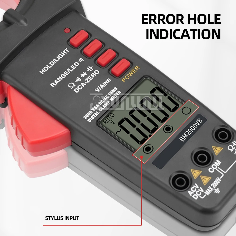 Imagem -03 - Multímetro Universal Clamp ac dc Amperímetro 2kv Shunt Fotovoltaica Bm2000vb 2000a
