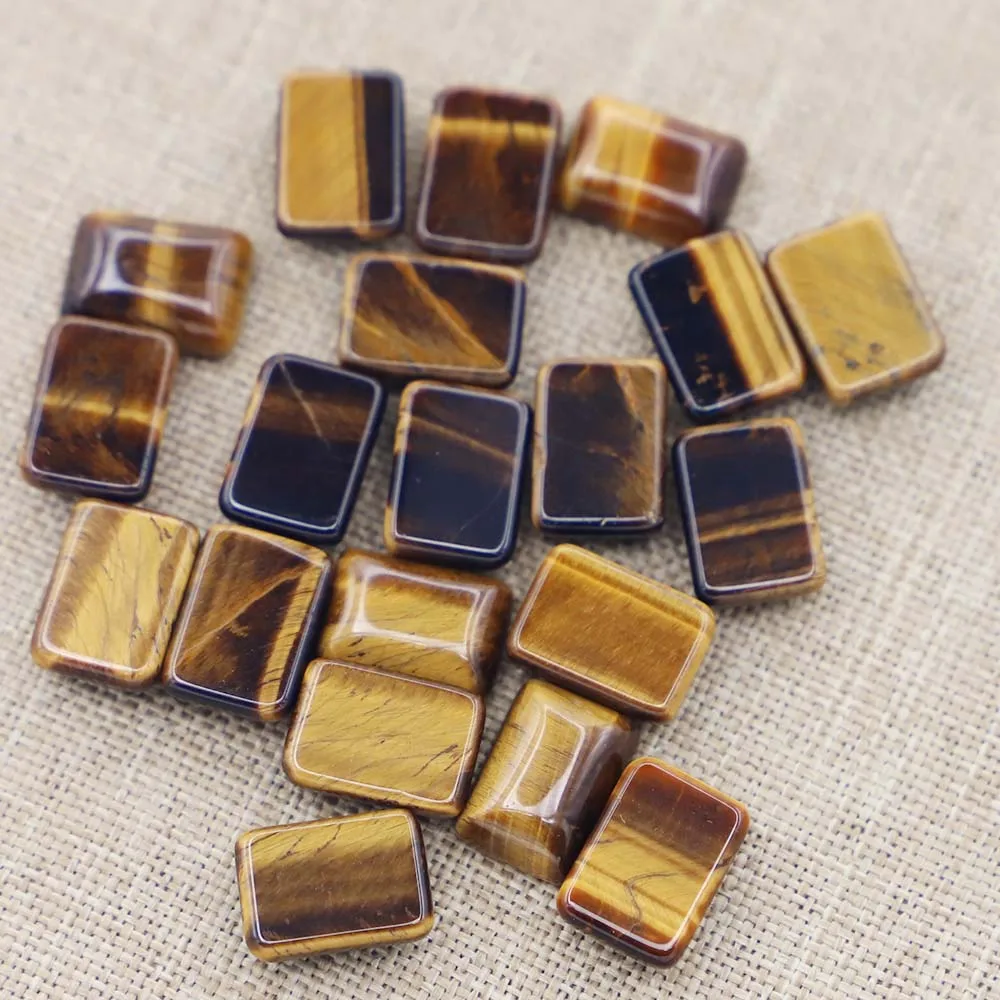 Hot Natural Stone Tiger Eye Square Shape CAB Cabochon Bead for Jewelry&Clothes Accessories 14x10mm Wholesale 50Pcs Free Shipping