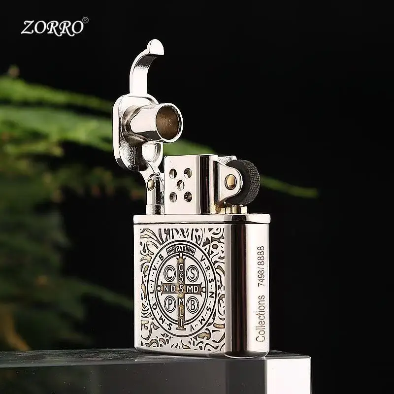 

Zorro Oil Lighter Retro Flint Grinding Wheel Metal Constantine Antique Series High Sealing Performance Lighter Various Patterns
