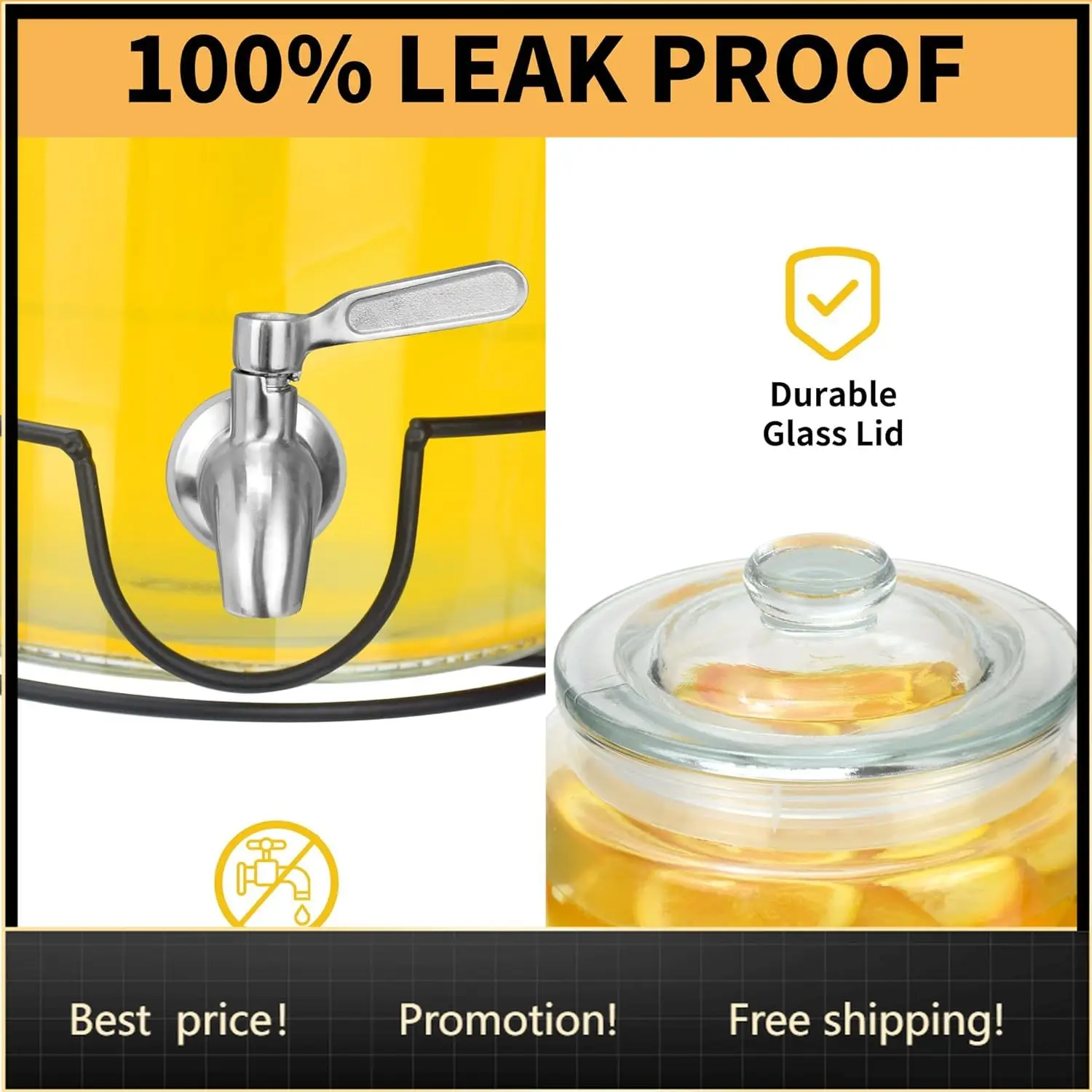 

Best-selling products2 Gallon Beverage Dispenser 2 Pack Stainless Steel Spigot Drink Dispenser for Parties with Stand Clear Glas