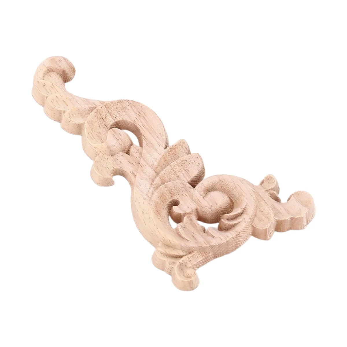 Décalcomanie d'angle sculptée en bois, applique murale, décoration de porte, 12x6cm, non peint