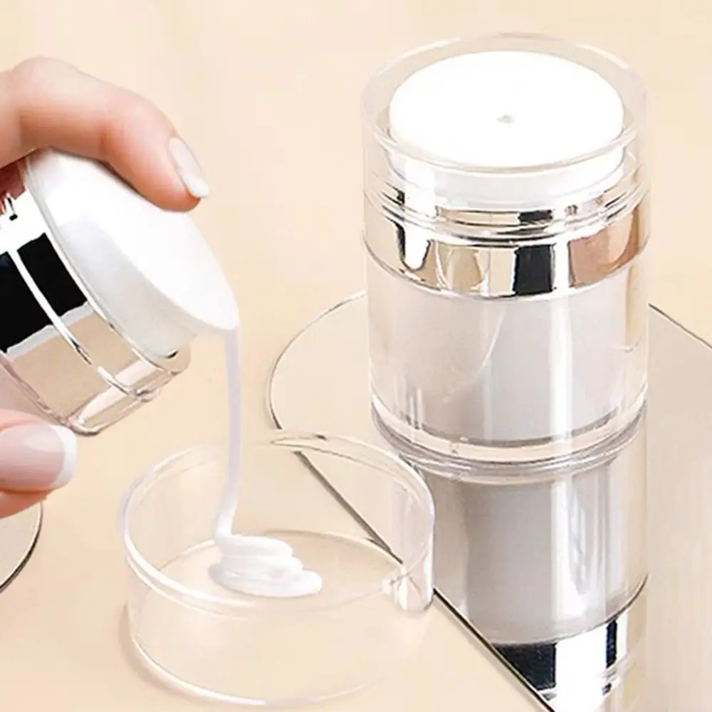 Press-On Refillable Bottles New 15/30/50/100ml Acrylic Cosmetic Jar Vacuum Cream Bottle Travel