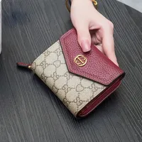 Women Designer Luxury Genuine Cow Leather Short Wallets Female Credit Card Holder Fashion Money Clip Coin Purse Small Wallet