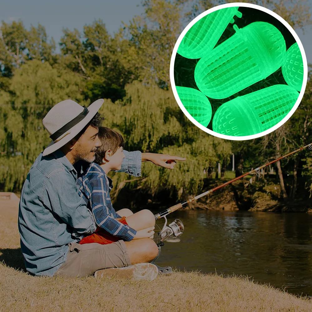 5 قطعة معالجة دائمة المحمولة طعم الاسماك السباحة المغذية سلة المغذية حامل الصيد الطعم قفص أدوات الصيد اكسسوارات