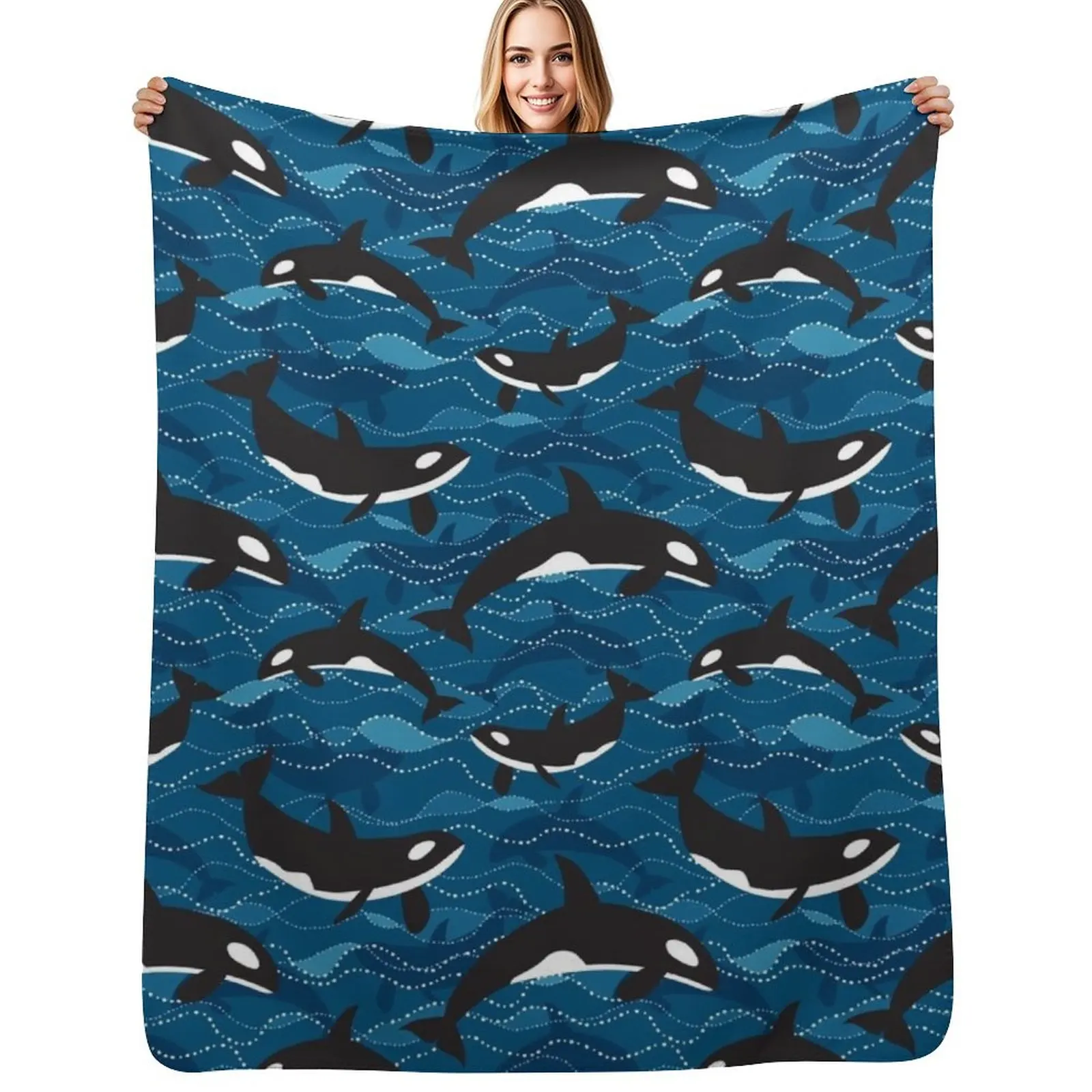 

Deep Sea Orca Throw Blanket No Pilling Soft Warm Blanket for Bed