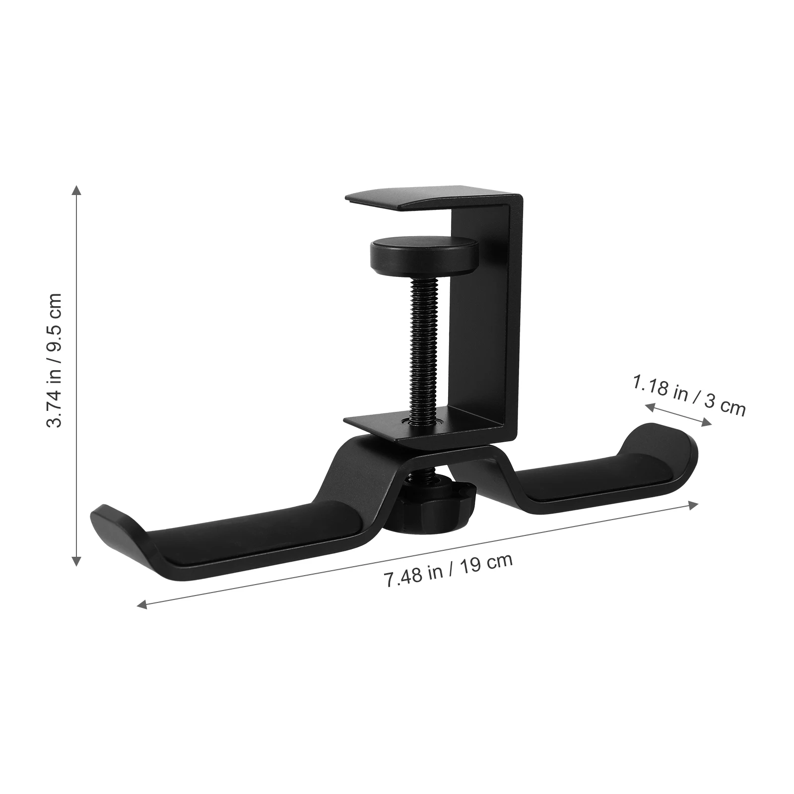 

Dual Headphone Holder Metal Desk Hook 360 Degrees Rotatable Wall Mounted Phone Rack Anodizing Wear Resistant Easy Install