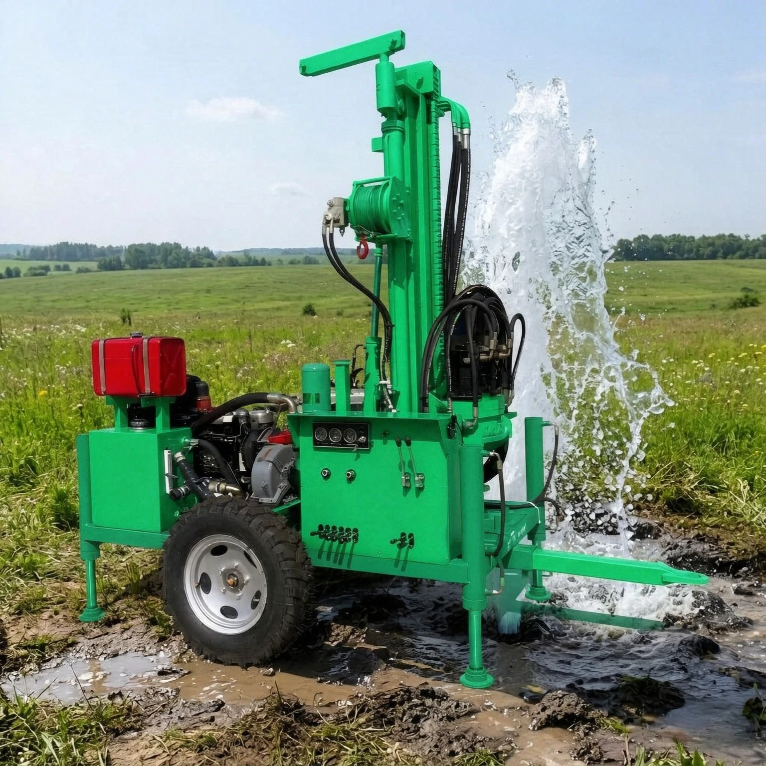 Factory Supply Hydraulic Borehole Drilling Rig Multifunctional Water Well Drilling Machine Portable Water Well Drilling Rig