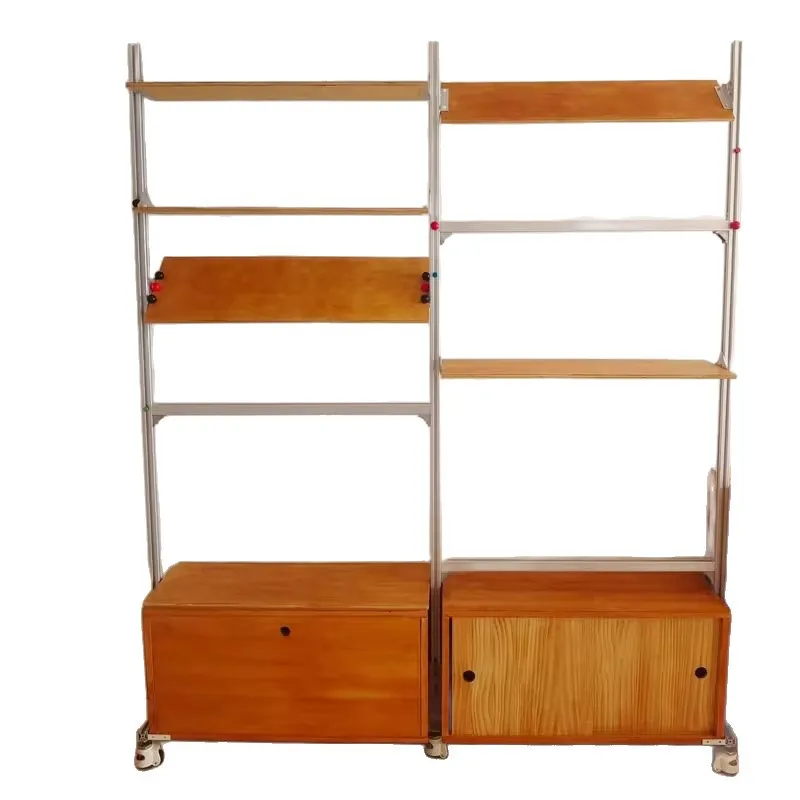 

Скандинавская алюминиевая многоярусная полка-стеллаж от пола до потолка, простой книжный шкаф для хранения, для гостиной и офиса