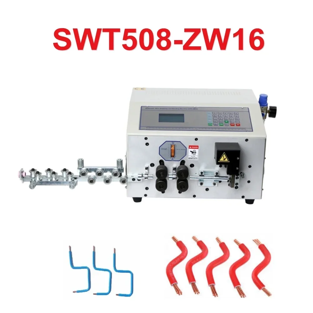 

SWT508-ZW16 New Computer Automatic Wire Stripping and Bending Machine for Angle Bender PVC Electrical 1-16m 2 AWG17 To AWG5