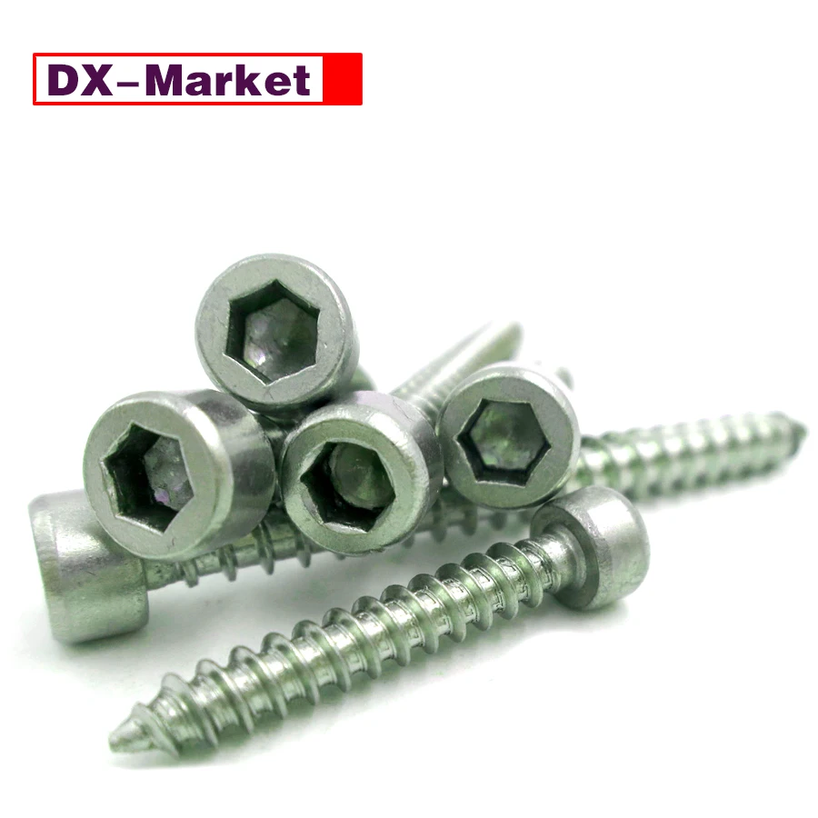 M3.5สกรูแตะด้วยตนเอง,304สแตนเลสสตีล Hex ซ็อกเก็ตเฟอร์นิเจอร์ตัวยึด,A019