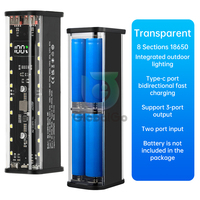 8x18650 DIY Power Bank Case 22.5W LED Light Digital Display Fast Charging Portable Removable Power Box For Huawei Xiaomi Sumsung