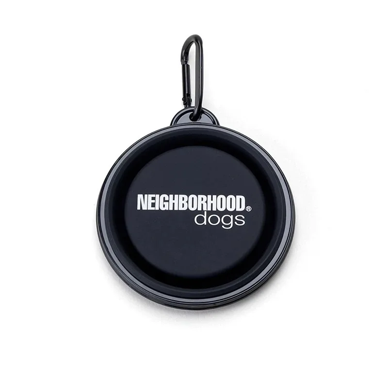 Portable Outdoor Silicone Pet Bowl with Clip Black Frame Stackable  Dog Bowl Pet Feeding Utensils Trendy NBHD Brand