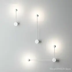 Designer White Black LED Wall Lamp Nordic for Bedroom Bedside Foyer Wall Sconce Home Living Room Loft Wall Lamp Lighting Fixture