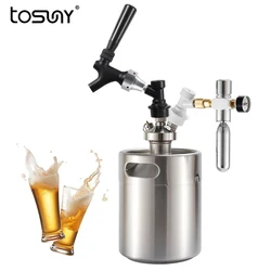 5L Mini Keg Beer Tap Faucet Dispenser Beer Keg Growler Spear with Ball Lock Disconnect Mini CO2 Charger Kit Carbonated Equipment