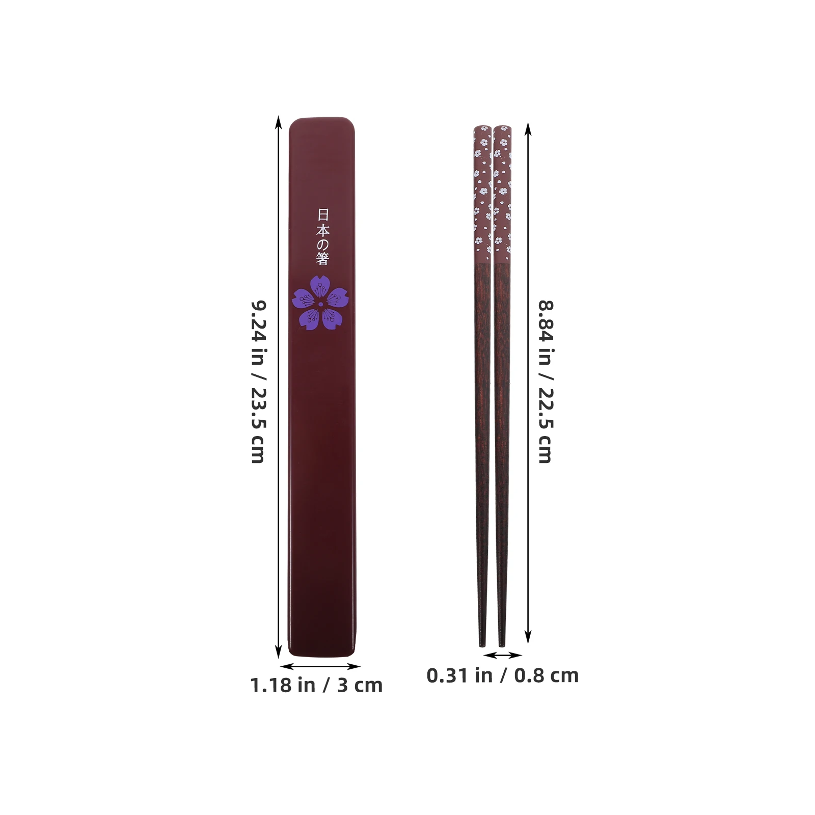 

1 Set Japanese Style Blue Reusable Wooden Fine Workmanship Lightweight Multi-Function Ramen Chopsticks Compact