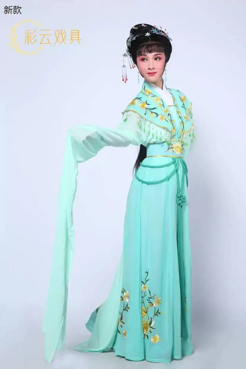 Yue Opera Huangmei Opera Hua Dan Stage Costume Water Sleeves Chinese Traditional Drama Outfit for Women